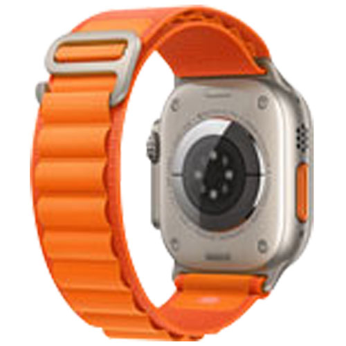 Apple Watch Ultra avec boîtier de 49 mm en titane et bracelet alpin orange offert par Bell - Grand