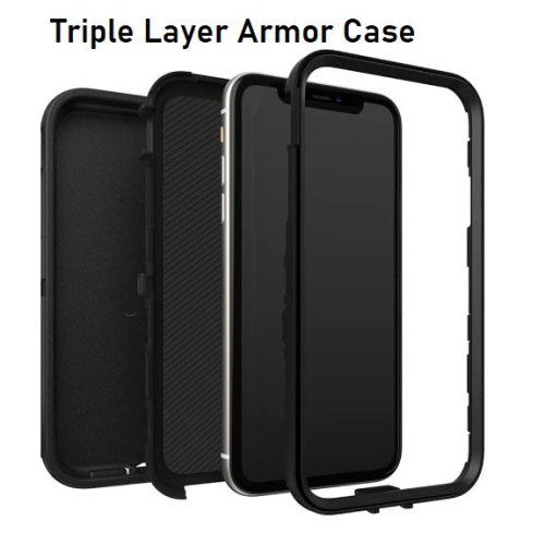 TopSave Shockproof Heavy Duty High Impact Resistant Rugged Hybrid Three Layer Armor Full Body Protection Case with Belt Clip Holder For iPhone 14