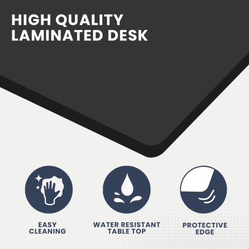 MotionGrey Pro Adjustable Left L-Shaped Electric Standing Desk with Memory Settings - 63"x43" Black Top Black Frame - Ergonomic Desk for Home and