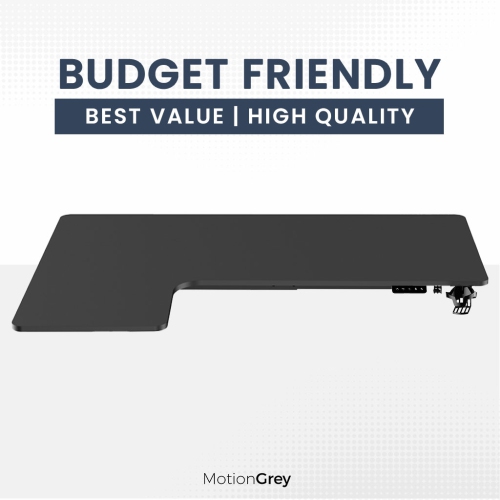 MotionGrey Pro Adjustable Left L-Shaped Electric Standing Desk with Memory Settings - 63"x43" Black Top Black Frame - Ergonomic Desk for Home and