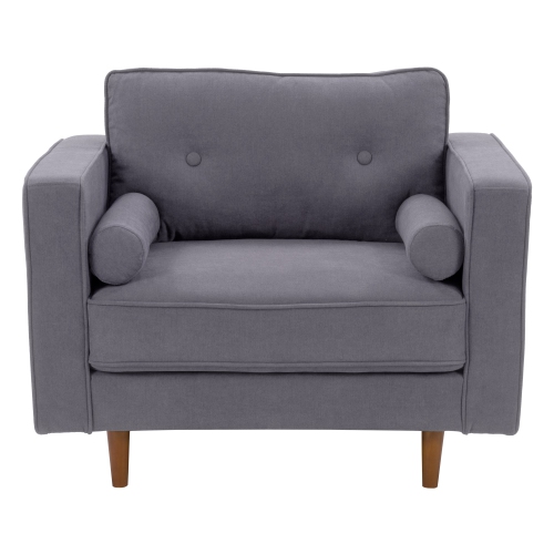 Fauteuil d'appoint moderne rembourrée en tissu Mulberry, gris