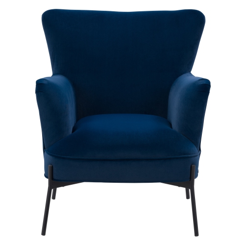 Fauteuil d'appoint à dossier ailé Elwood en blu