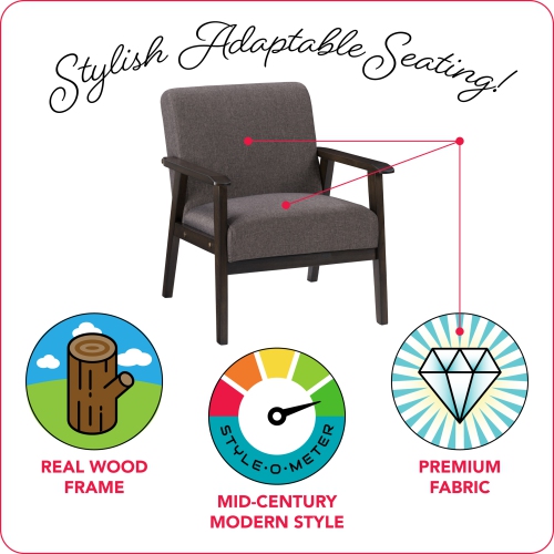 CorLiving LTS-101-C Greyson Wood Armchair