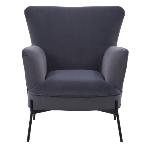 Fauteuil d'appoint à dossier ailé Elwood en gris