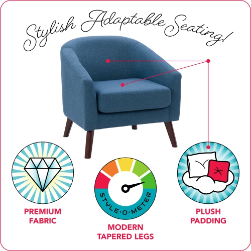 CorLiving LSS-151-C Elwood Modern Tub Chair in Blue