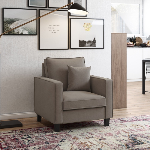 CorLiving Georgia Taupe Fabric Accent Chair