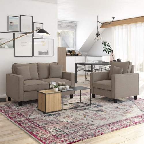 CorLiving Georgia Taupe Fabric Accent Chair