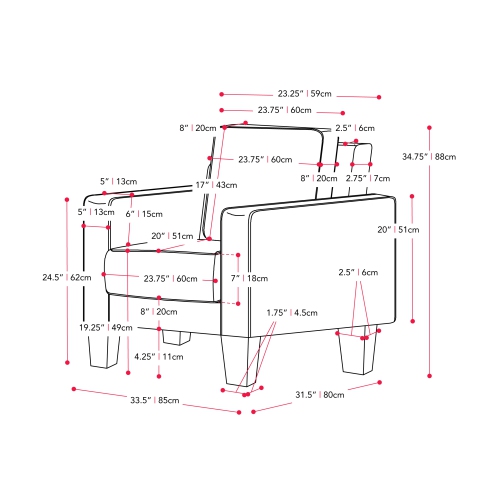 CorLiving Georgia Taupe Fabric Accent Chair