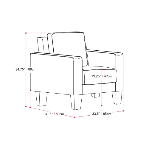 CorLiving Georgia Taupe Fabric Accent Chair