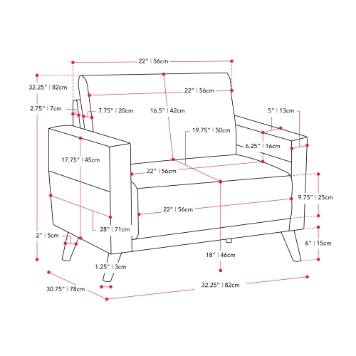 CorLiving LGA-552-C Clara Modern Armchair