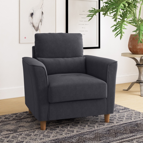 CorLiving LGA-201-C Georgia Dark Grey Upholstered Accent Chair