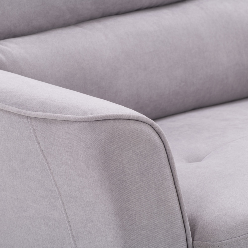 Chaise d'appoint rembourrée gris clair Georgia