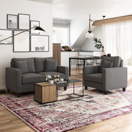 CorLiving Georgia Grey Fabric Accent Chair