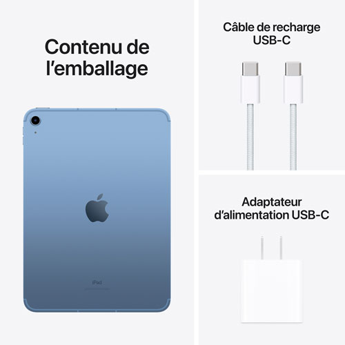 TELUS Apple iPad 10.9" 256GB with Wi-Fi & 5G (10th Generation) - Blue - Monthly Financing