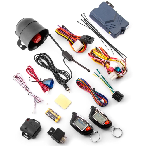 Krator 2-Way Car Alarm Security Alarm with LCD Status Display and Remote Engine Start