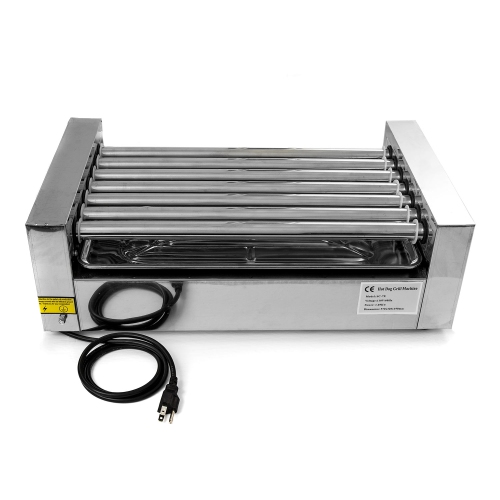 Biltek Hot Dog Grill Roller Commercial 18 Hotdog Maker Warmer Cooker Machine 7-Rollers