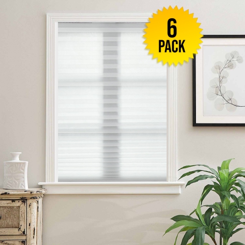 Biltek – abat-jour en tissu plissé filtrant la lumière, pare-soleil de fenêtre en tissu sans fil, 48 larg. X 72 haut., blanc ou noir