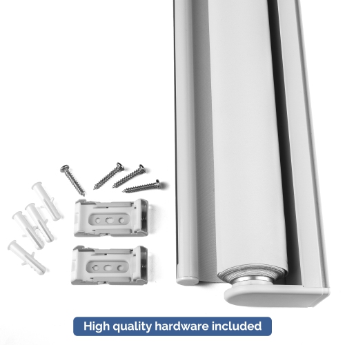 Biltek Blackout Window Shades Cordless Window Blinds with Spring Lifting System for Home & Office, White