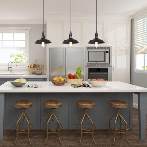 Modern Farmhouse Black 1-Light Pot Pendant Lights for Kitchen Island