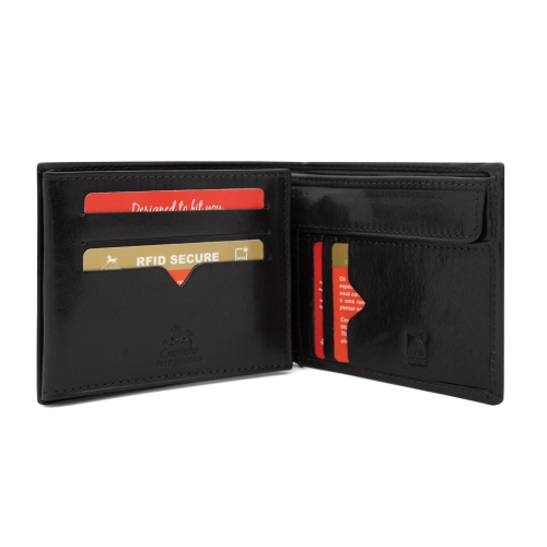 Cavalinho Trifold Leather Wallet - Black - handmade in Portugal & RFID protected