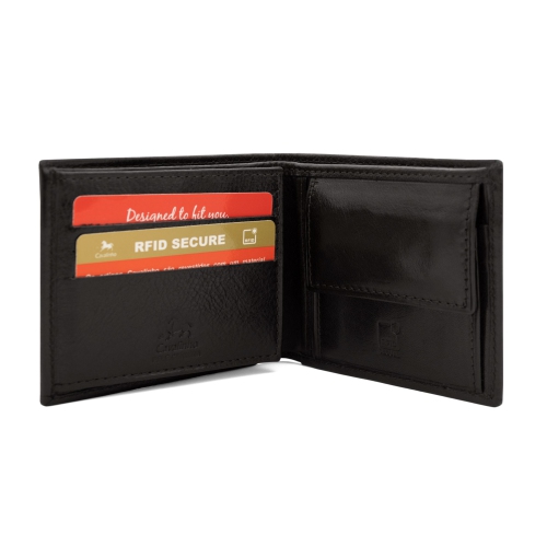 Cavalinho Trifold Leather Wallet - Black - handmade in Portugal & RFID protected