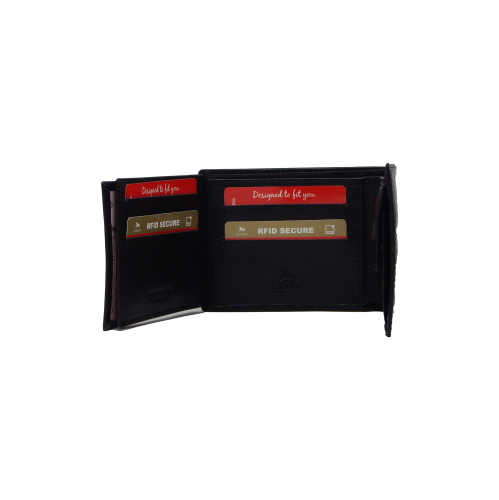 Cavalinho Trifold Leather Wallet - Black - handmade in Portugal & RFID protected