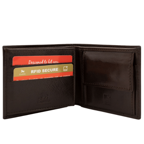 Cavalinho Trifold Leather Wallet - Brown - handmade in Portugal & RFID protected