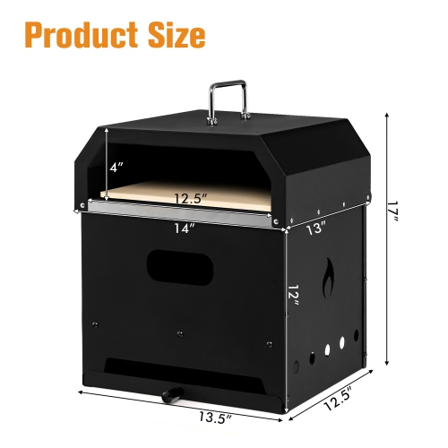 Costway 4-in-1 Multipurpose Outdoor Pizza Oven Wood Fired 2-Layer Detachable Oven