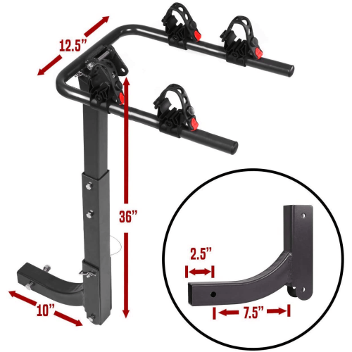 GALAXY AUTO  Swing Away 2" Hitch Mount Bike Rack (Ga02-Br0002) - 2-Bike Capacity