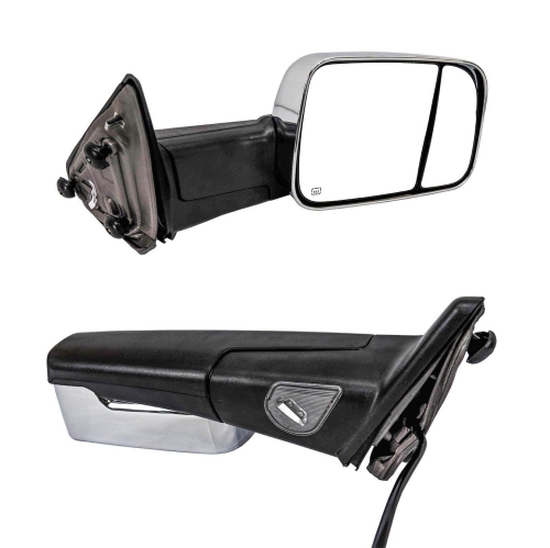 Galaxy Auto 2009-2018 Dodge Ram Power Folding Towing Mirrors - Chrome
