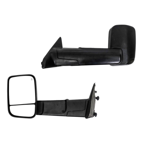 Galaxy Auto 2009-2018 Dodge Ram Manual Folding Towing Mirrors - Black