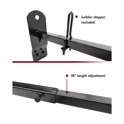 Galaxy Auto Roof Ladder Rack for Vans With Rain Gutters