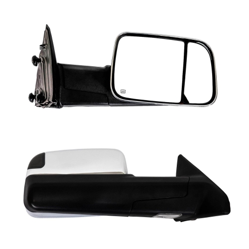 Galaxy Auto 2009-2018 Dodge Ram Manual Folding Towing Mirrors - Chrome