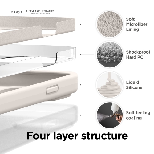 elago Compatible with iPhone 14 Pro Max Case, Liquid Silicone Case, Full Body Protective Cover, Shockproof, Slim Phone Case,