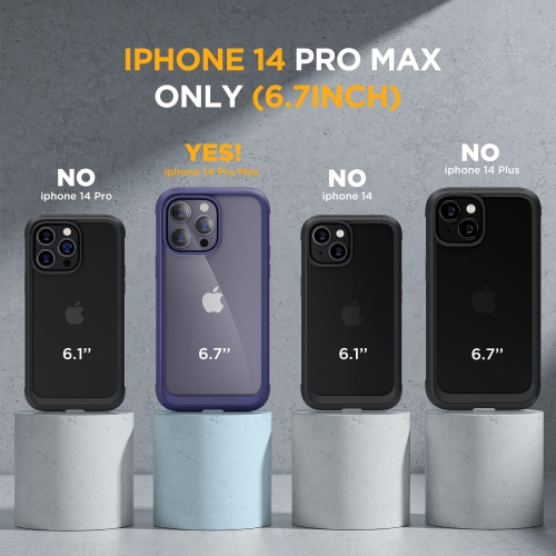 Miracase Glass Series Designed for iPhone 14 Pro Max Case 6.7 Inch, 2022 Newest Full Body Bumper Case with Built-in 9H Tem