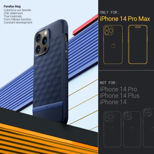 Étui Parallax Mag de Caseology avec aimant intégré conçu pour MagSafe compatible avec l’étui iPhone 14 Pro Max 5G - Midnig