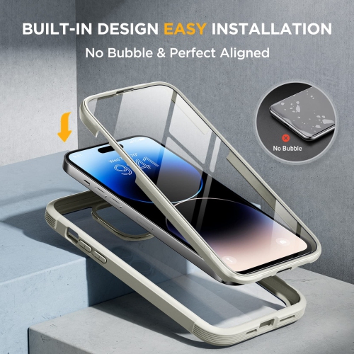 Miracase Glass Series Designed for iPhone 14 Pro Max Case 6.7 Inch, 2022 Newest Full Body Bumper Case with Built-in 9H Tem