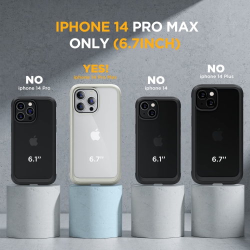 Miracase Glass Series Designed for iPhone 14 Pro Max Case 6.7 Inch, 2022 Newest Full Body Bumper Case with Built-in 9H Tem