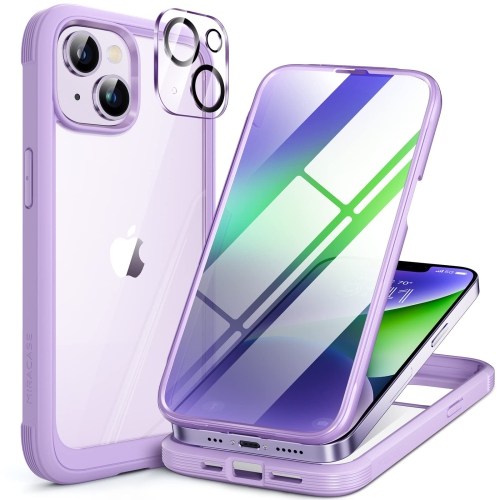 Miracase Full Body Protection Compatible with iPhone 14 Case 6.1"(2022), Built-in 9H Tempered Glass Screen Protector with 2