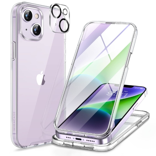 Miracase Full Body Protection Compatible with iPhone 14 Case 6.1"(2022), Built-in 9H Tempered Glass Screen Protector with 2