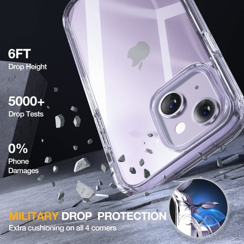 Miracase Full Body Protection Compatible with iPhone 14 Case 6.1"(2022), Built-in 9H Tempered Glass Screen Protector with 2