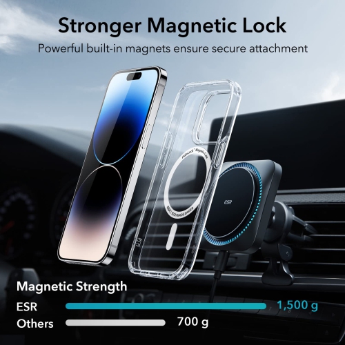 ESR Classic Hybrid Magnetic Case with HaloLock, Compatible with iPhone 14 Pro Max Case, Compatible with MagSafe, Shockproof