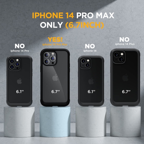 Miracase Glass Series Designed for iPhone 14 Pro Max Case 6.7 Inch, 2022 Newest Full Body Bumper Case with Built in 9H Tem