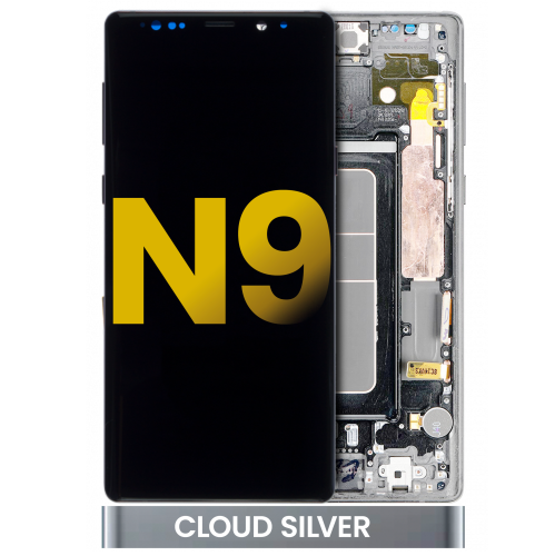 Replacement OLED Assembly With Frame Compatible For Samsung Galaxy Note 9 (Cloud Silver) by ESOURCE PARTS - Refurbished condition - Image 3