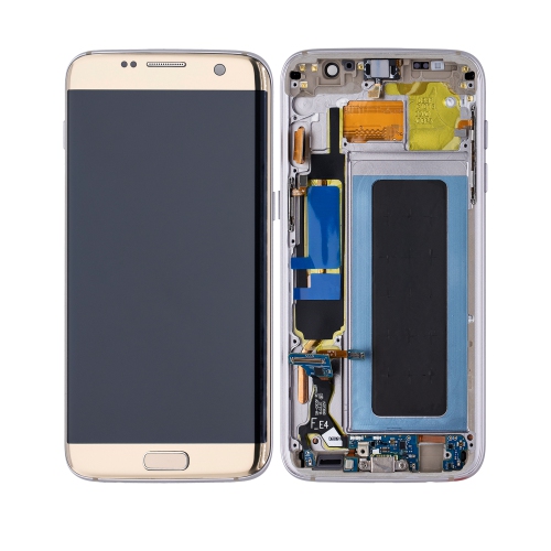 ESOURCE PARTS  Refurbished (Excellent) - Replacement Oled Assembly \w Frame Compatible for Samsung Galaxy S7 Edge (International / G935F) (Gold