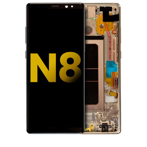 Replacement OLED Assembly With Frame Compatible For Samsung Galaxy Note 8 (Gold) by ESOURCE PARTS - Refurbished condition - Image 3