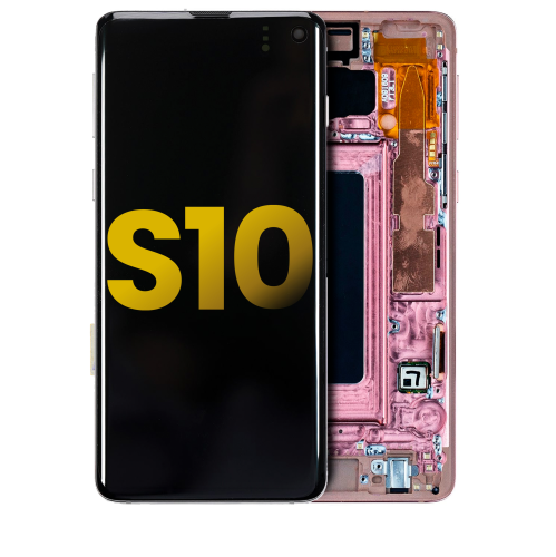 Replacement OLED Assembly With Frame Compatible For Samsung Galaxy S10 (Flamingo Pink) by ESOURCE PARTS - Refurbished condition - Image 3