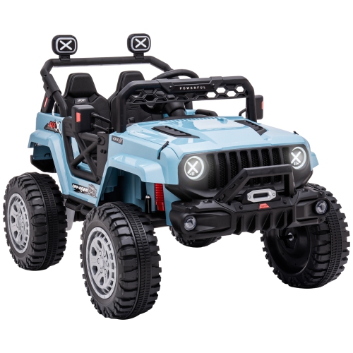 Aosom 12V Kids Ride-on Truck with Remote Control, Battery-Operated Kids Car with Led Lights, Electric Ride on Toy with Spring Suspension, Music, Horn
