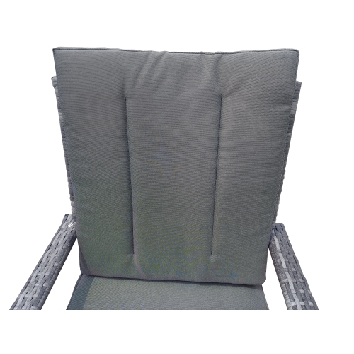 Furniture One Rattan Wicker 3 Piece Bistro Set Grey with Cushion and Free Rain Cover