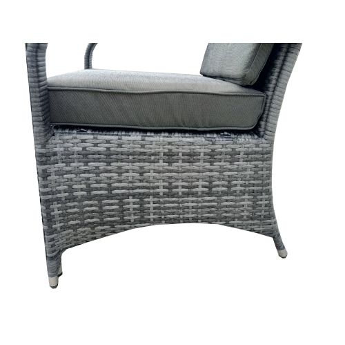 Furniture One Rattan Wicker 3 Piece Bistro Set Grey with Cushion and Free Rain Cover